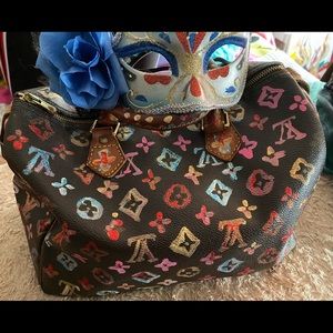 Custom painted Authentic Louis Vuitton Speedy Bag